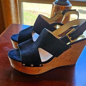 Michael Kors Black Suede Sandals Sz 8.5
